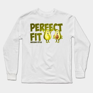 Illustration of two happy avocado’s who fit together. Long Sleeve T-Shirt